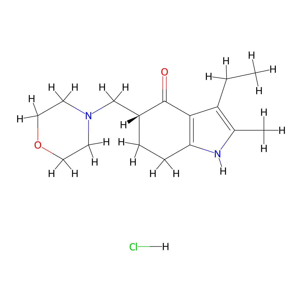 Molindone hydrochloride, (R)- molecular structure, CAS 2567012-51-3
