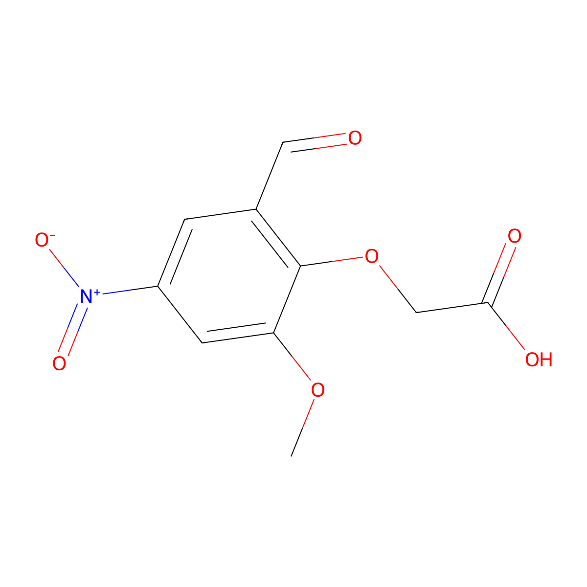2-(2-Formyl-6-methoxy-4-nitrophenoxy)acetic acid molecular structure, CAS 25672-31-5