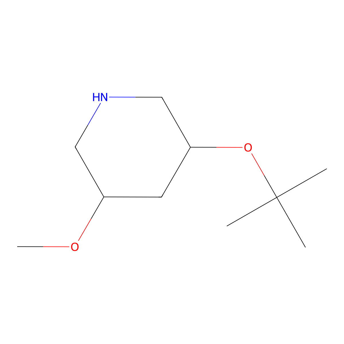 (3R,5R)-3-(tert-butoxy)-5-methoxypiperidine molecular structure, CAS 2567488-89-3