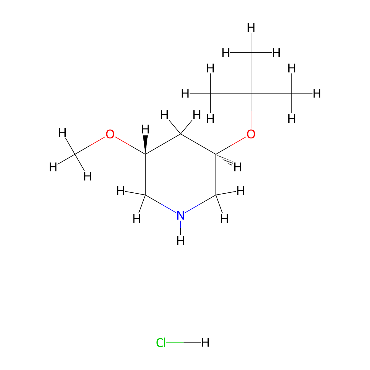 (3R,5R)-3-(tert-butoxy)-5-methoxypiperidine hydrochloride molecular structure, CAS 2567488-90-6