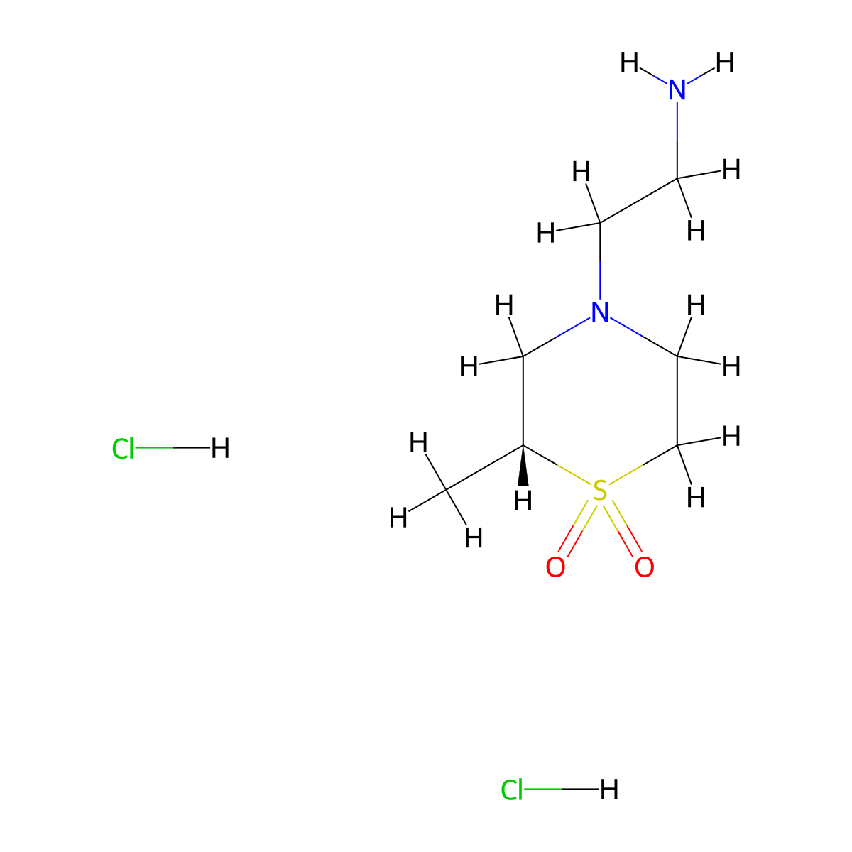 (2R)-4-(2-aminoethyl)-2-methyl-1lambda6-thiomorpholine-1,1-dione dihydrochloride molecular structure, CAS 2567488-97-3
