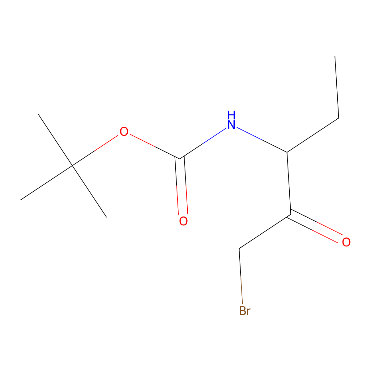 tert-butyl N-[(3R)-1-bromo-2-oxopentan-3-yl]carbamate molecular structure, CAS 2567488-99-5