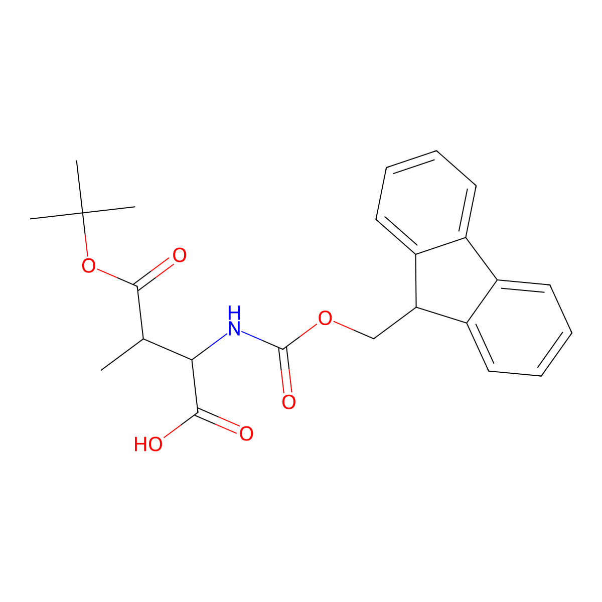 (2R,3R)-4-(tert-butoxy)-2-({[(9H-fluoren-9-yl)methoxy]carbonyl}amino)-3-methyl-4-oxobutanoic acid molecular structure, CAS 2567489-02-3