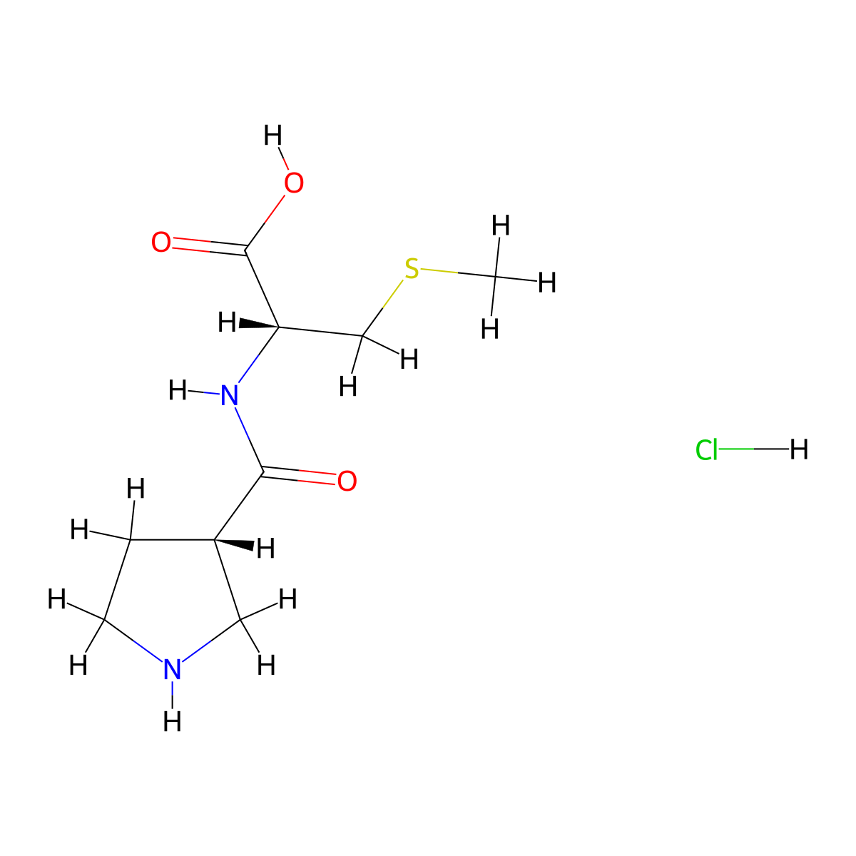 (2R)-3-(methylsulfanyl)-2-{[(3S)-pyrrolidin-3-yl]formamido}propanoic acid hydrochloride molecular structure, CAS 2567489-11-4