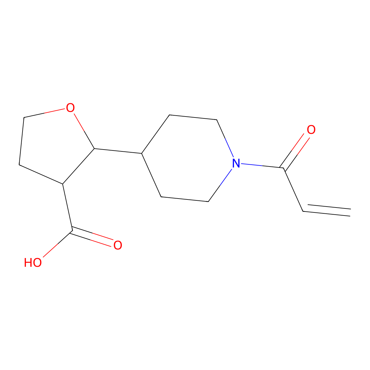 (2S,3R)-2-(1-Prop-2-enoylpiperidin-4-yl)oxolane-3-carboxylic acid molecular structure, CAS 2567489-13-6