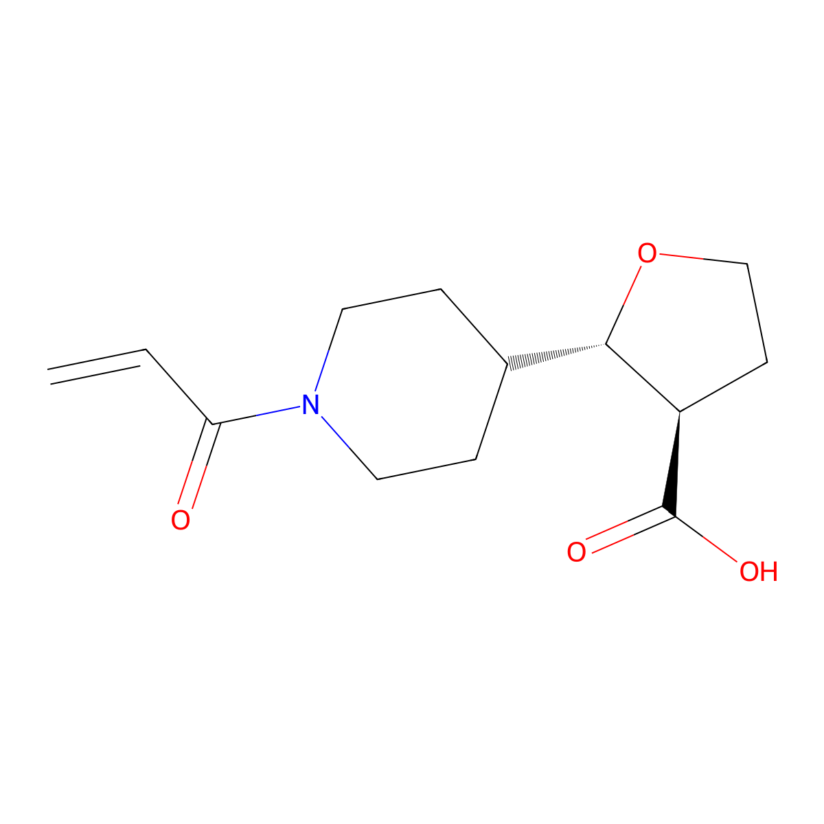 (2S,3R)-2-(1-Prop-2-enoylpiperidin-4-yl)oxolane-3-carboxylic acid molecular structure, CAS 2567489-13-6