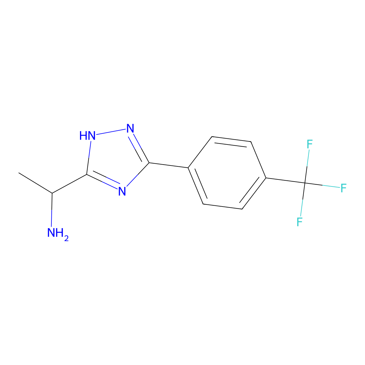 (1R)-1-{5-[4-(trifluoromethyl)phenyl]-1H-1,2,4-triazol-3-yl}ethan-1-amine molecular structure, CAS 2567489-15-8