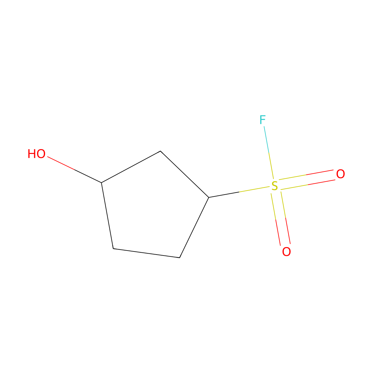 rac-(1R,3S)-3-hydroxycyclopentane-1-sulfonyl fluoride molecular structure, CAS 2567489-21-6