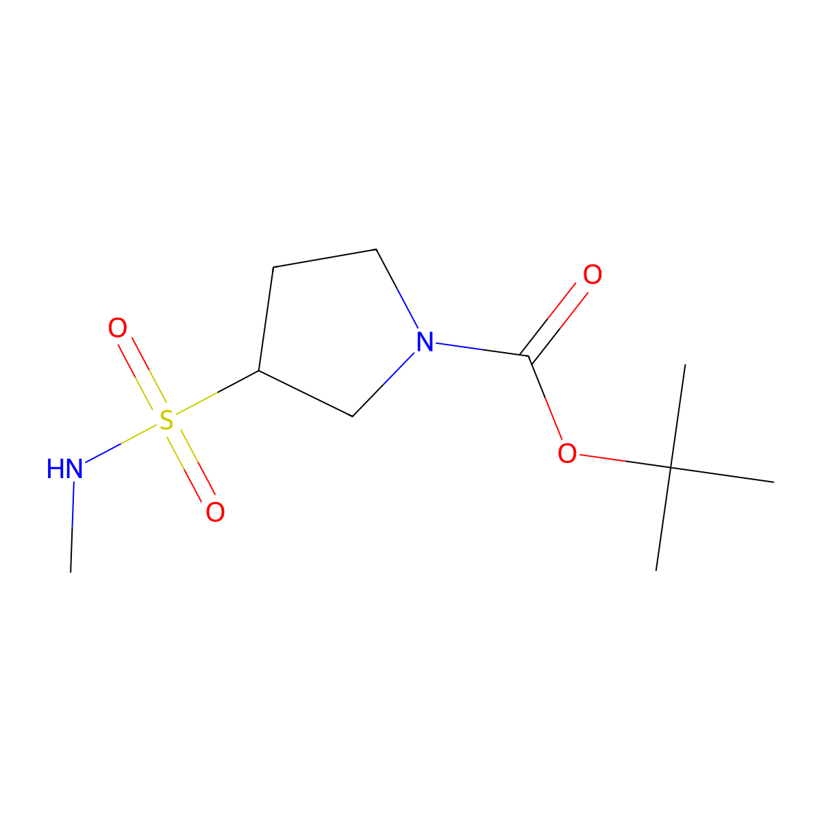 tert-butyl(3S)-3-(methylsulfamoyl)pyrrolidine-1-carboxylate molecular structure, CAS 2567489-29-4