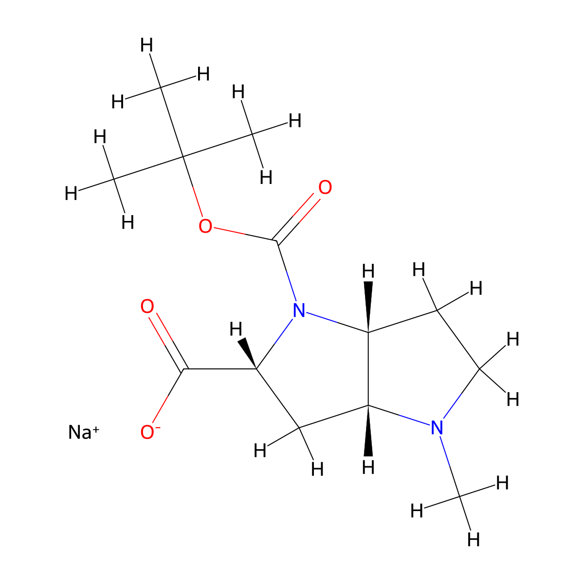 rac-sodium(2R,3aR,6aR)-1-[(tert-butoxy)carbonyl]-4-methyl-octahydropyrrolo[3,2-b]pyrrole-2-carboxylate molecular structure, CAS 2567489-34-1