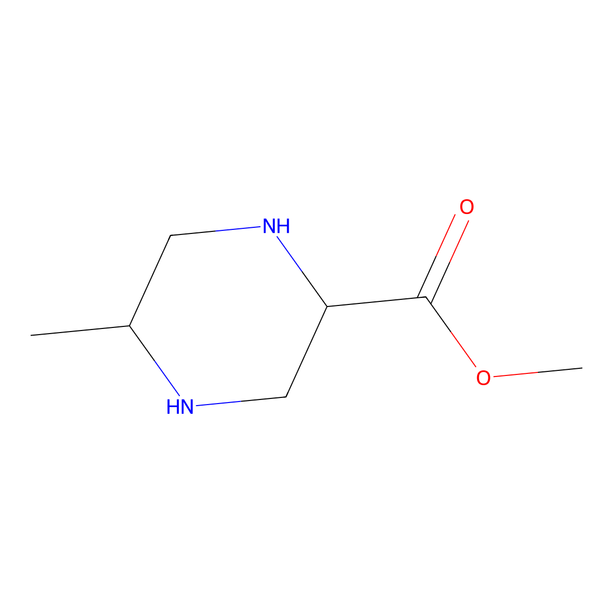 rac-methyl (2R,5R)-5-methylpiperazine-2-carboxylate molecular structure, CAS 2567489-35-2