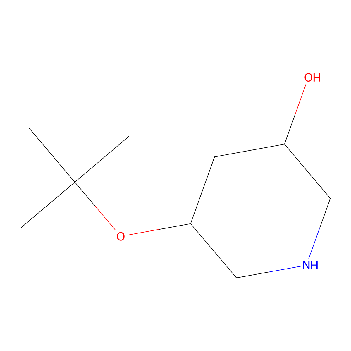 (3R,5S)-5-(tert-butoxy)piperidin-3-ol molecular structure, CAS 2567489-39-6