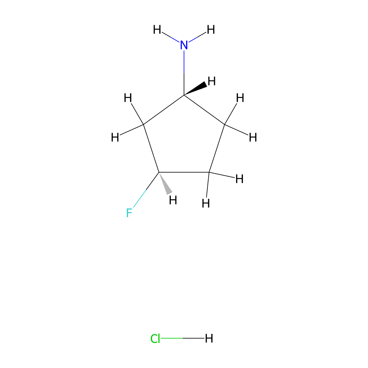 (1R,3R)-3-Fluorocyclopentan-1-amine hydrochloride molecular structure, CAS 2567489-50-1