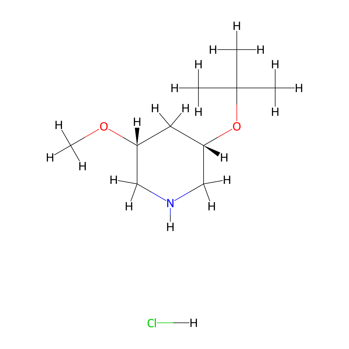 (3S,5R)-3-(tert-butoxy)-5-methoxypiperidine hydrochloride molecular structure, CAS 2567489-59-0