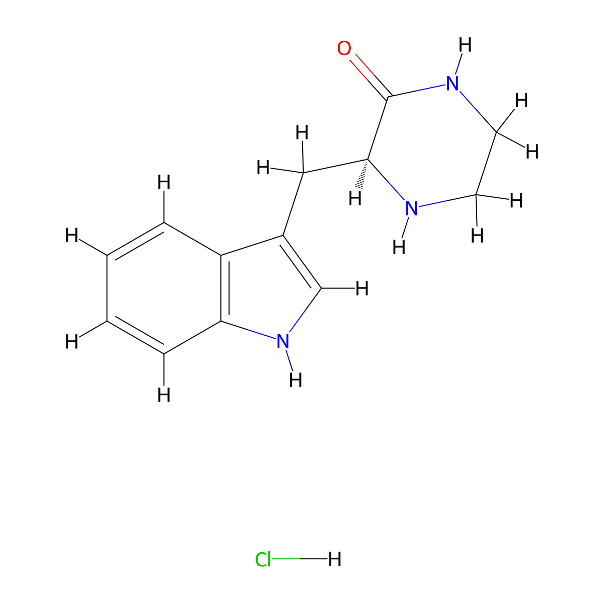 (3S)-3-(1H-Indol-3-ylmethyl)piperazin-2-one;hydrochloride molecular structure, CAS 2567489-67-0