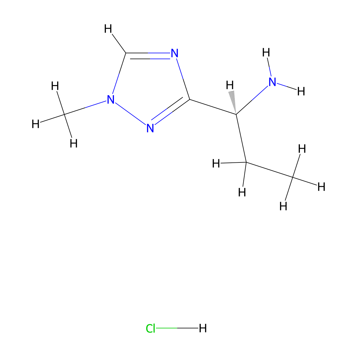 (1S)-1-(1-methyl-1H-1,2,4-triazol-3-yl)propan-1-amine hydrochloride molecular structure, CAS 2567489-71-6