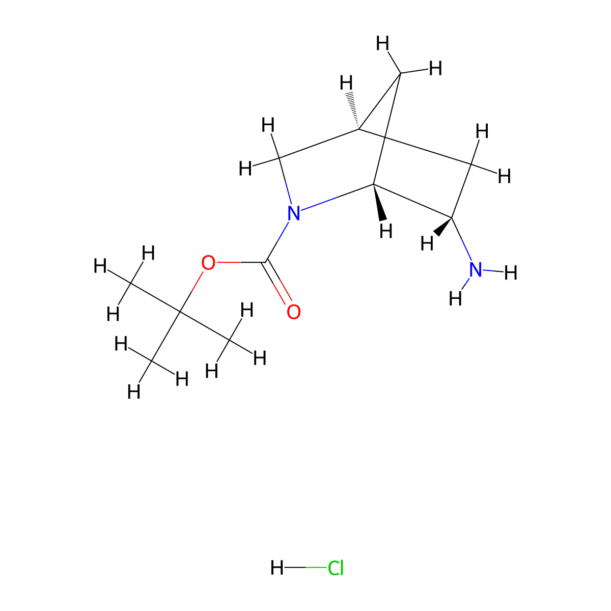 rac-tert-butyl(1R,4R,6S)-6-amino-2-azabicyclo[2.2.1]heptane-2-carboxylatehydrochloride molecular structure, CAS 2567489-78-3