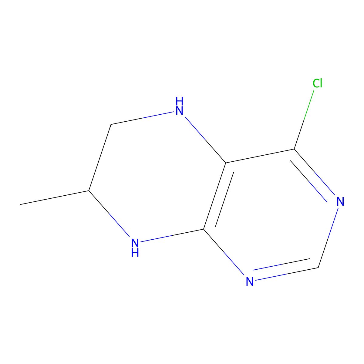 (7R)-4-chloro-7-methyl-5,6,7,8-tetrahydropteridine molecular structure, CAS 2567489-83-0