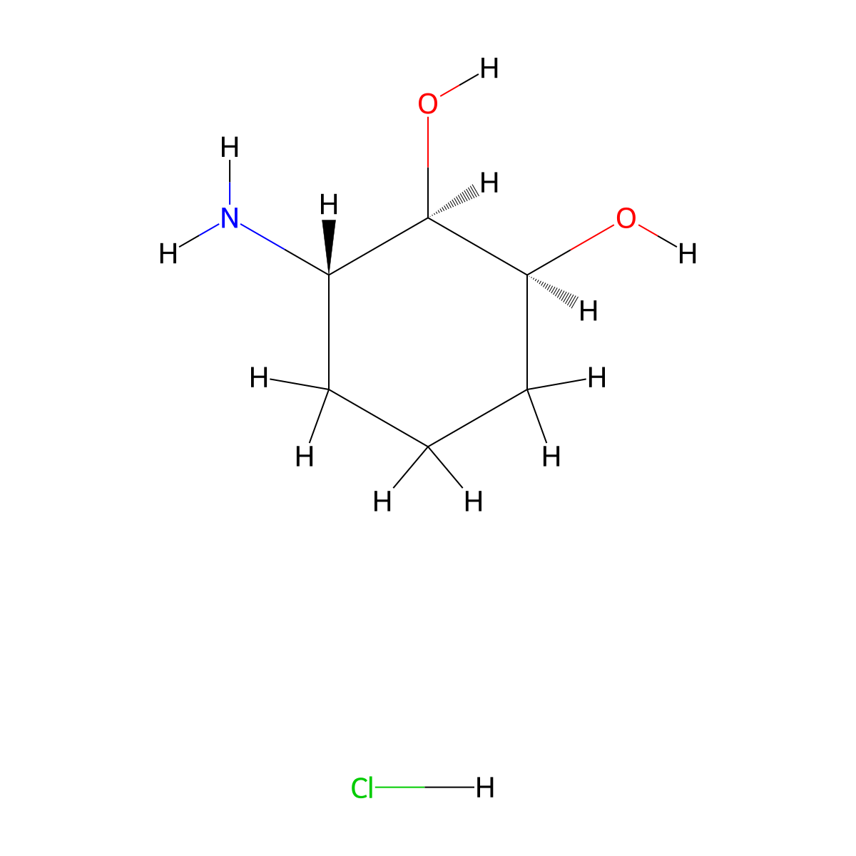 (1S,2R,3S)-3-aminocyclohexane-1,2-diol hydrochloride molecular structure, CAS 2567489-91-0