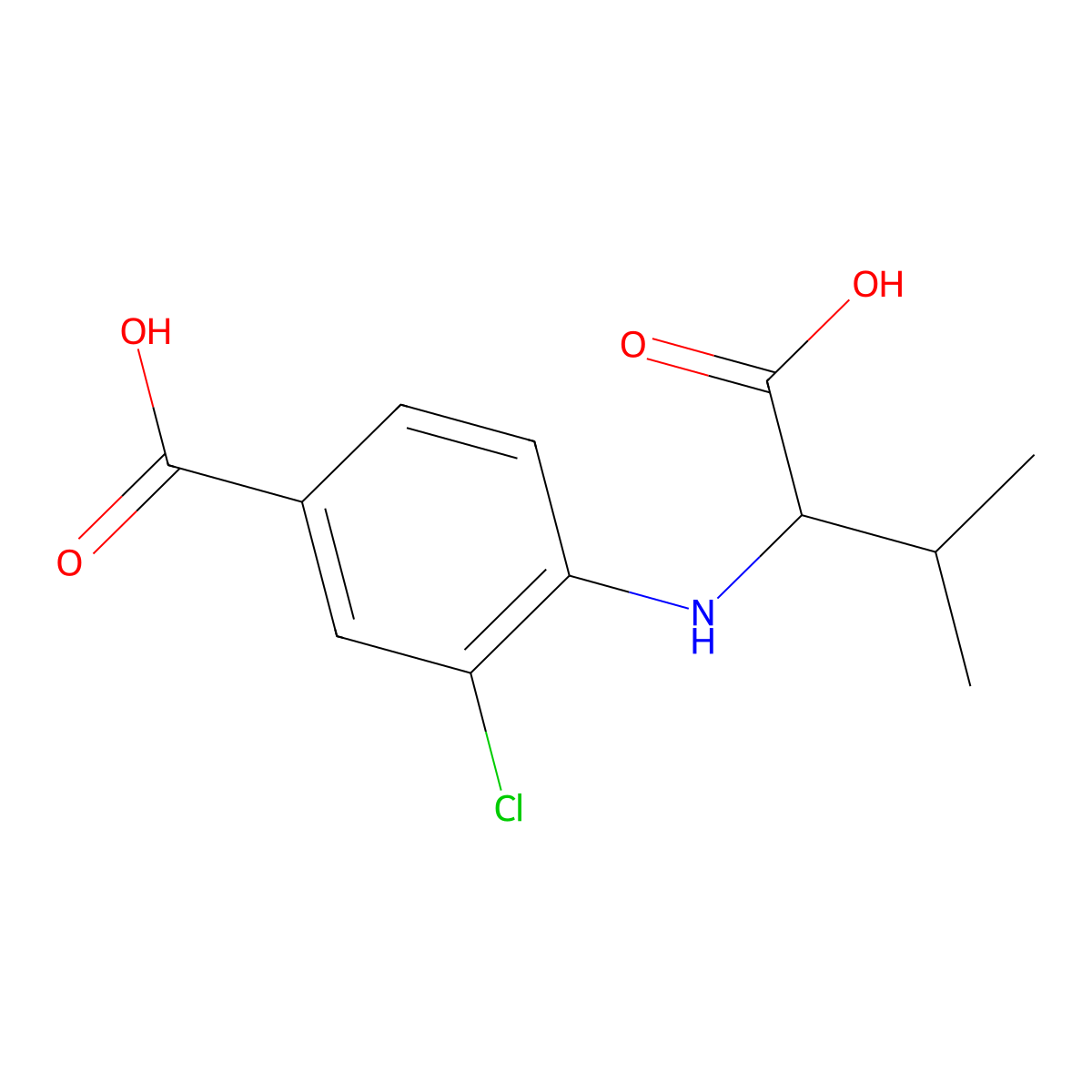 4-[[(1R)-1-Carboxy-2-methylpropyl]amino]-3-chlorobenzoic acid molecular structure, CAS 2567489-99-8