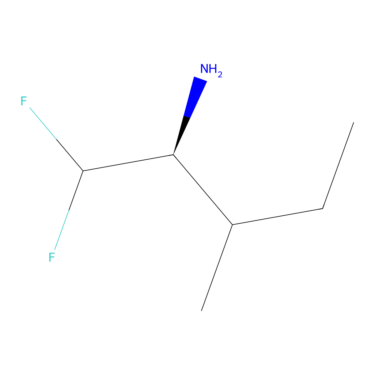 (2S)-1,1-difluoro-3-methylpentan-2-amine molecular structure, CAS 2567494-28-2