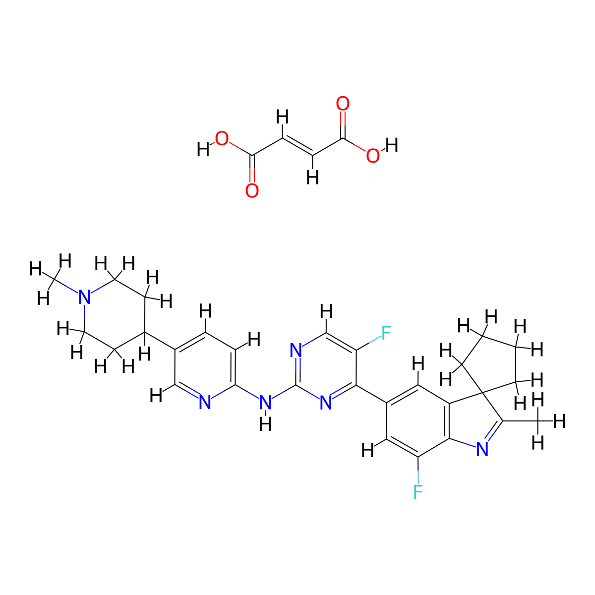 Crozbaciclib fumarate molecular structure, CAS 2567494-39-5