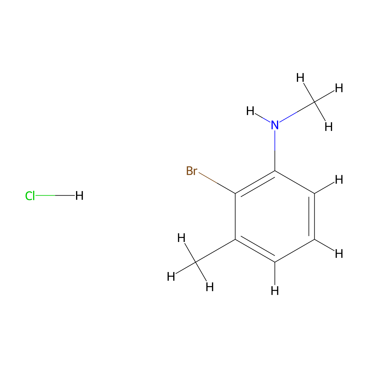 2-bromo-N,3-dimethylaniline hydrochloride molecular structure, CAS 2567495-01-4