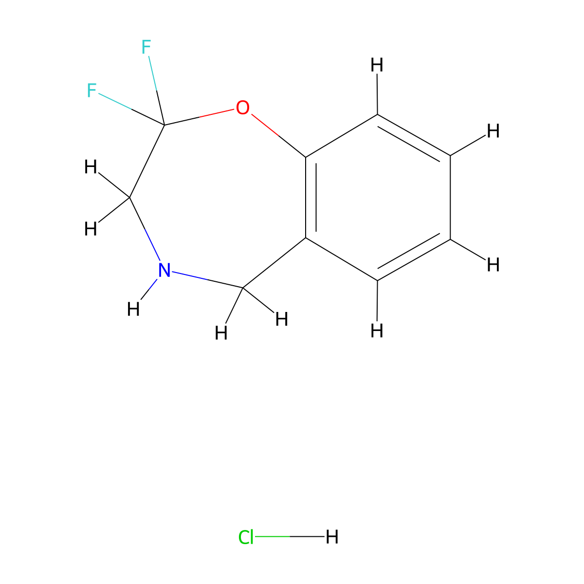 2,2-Difluoro-2,3,4,5-tetrahydro-1,4-benzoxazepinehydrochloride molecular structure, CAS 2567495-07-0