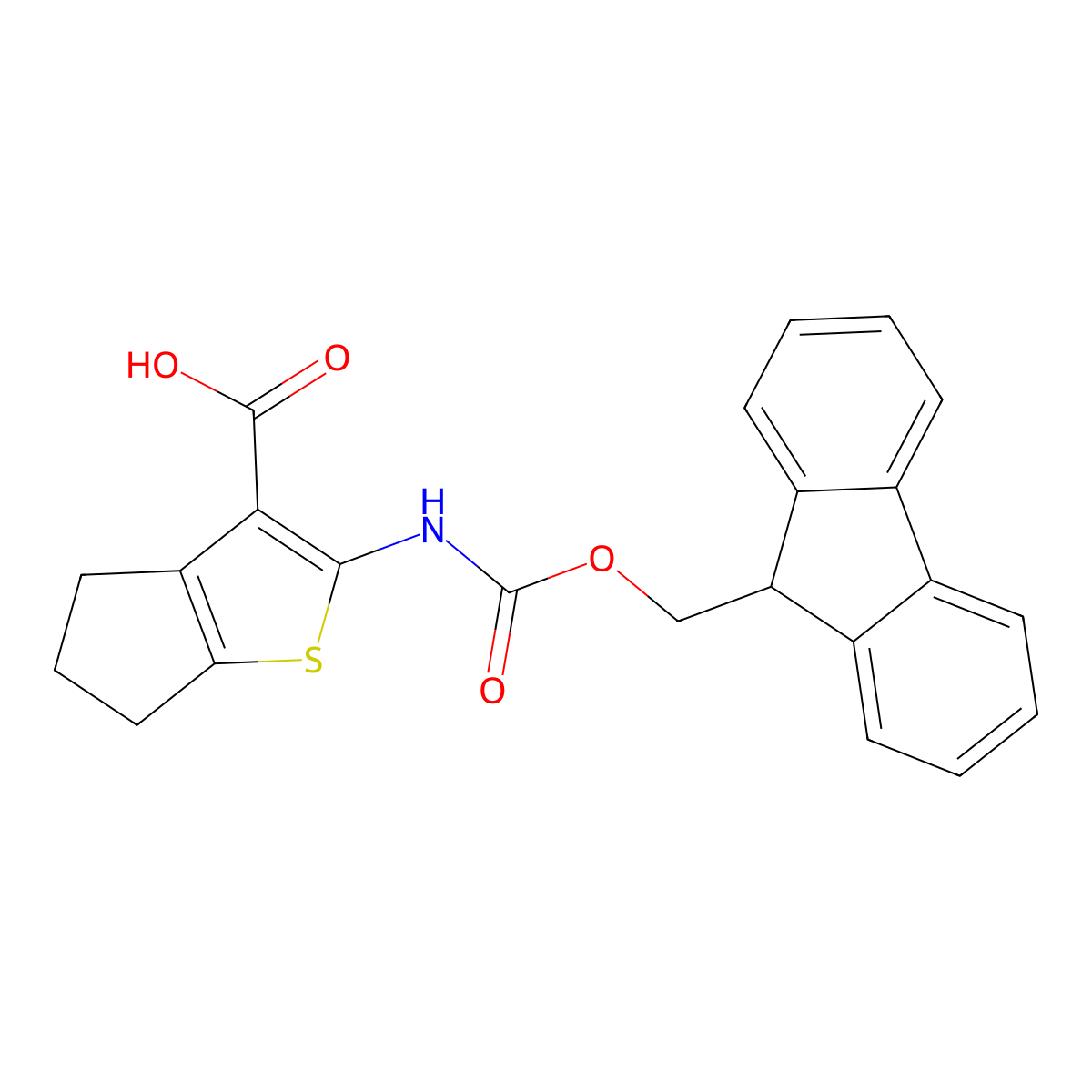 2-({[(9H-fluoren-9-yl)methoxy]carbonyl}amino)-4H,5H,6H-cyclopenta[b]thiophene-3-carboxylic acid molecular structure, CAS 2567495-08-1