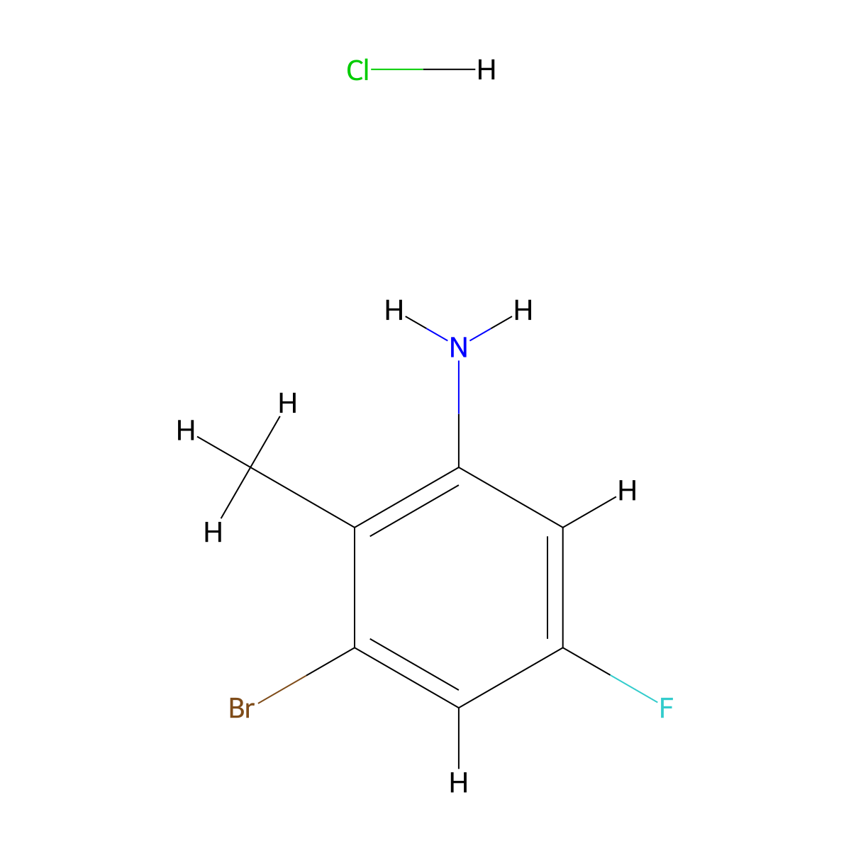 3-Bromo-5-fluoro-2-methylaniline hydrochloride molecular structure, CAS 2567495-09-2
