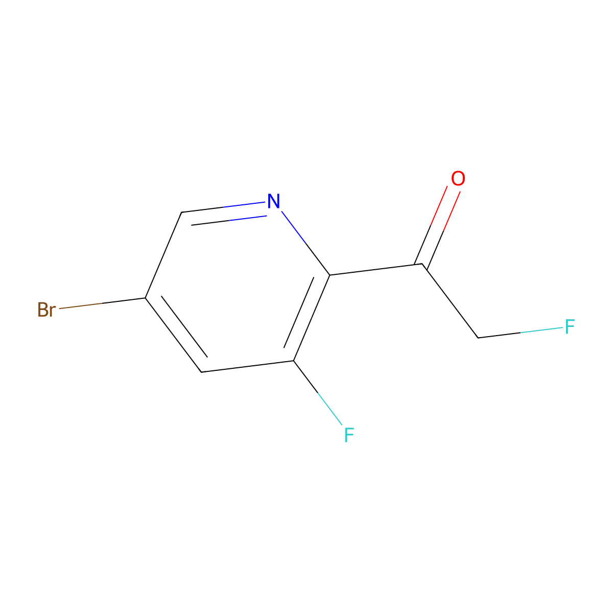 1-(5-Bromo-3-fluoropyridin-2-yl)-2-fluoroethan-1-one molecular structure, CAS 2567495-12-7