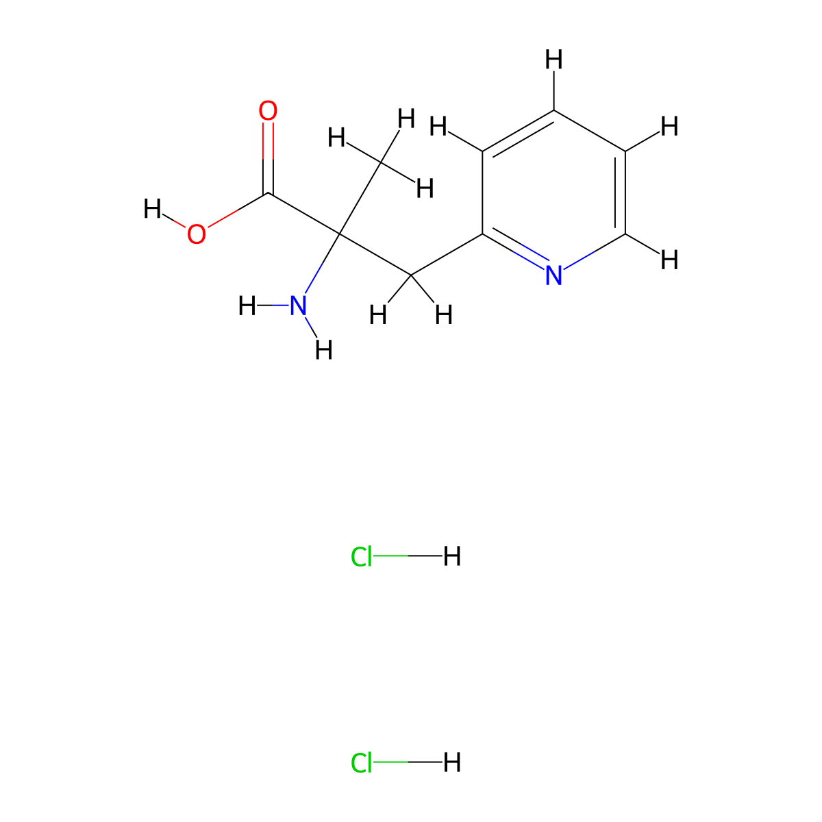 2-Amino-2-methyl-3-(pyridin-2-yl)propanoic acid dihydrochloride molecular structure, CAS 2567495-17-2