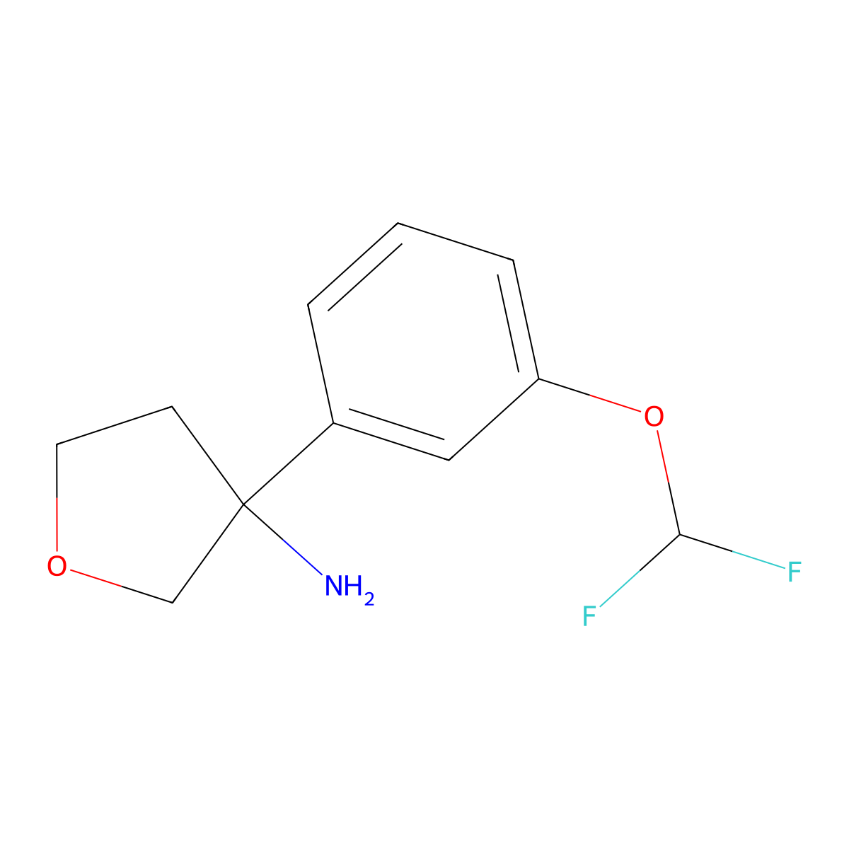 3-[3-(Difluoromethoxy)phenyl]oxolan-3-amine molecular structure, CAS 2567495-18-3