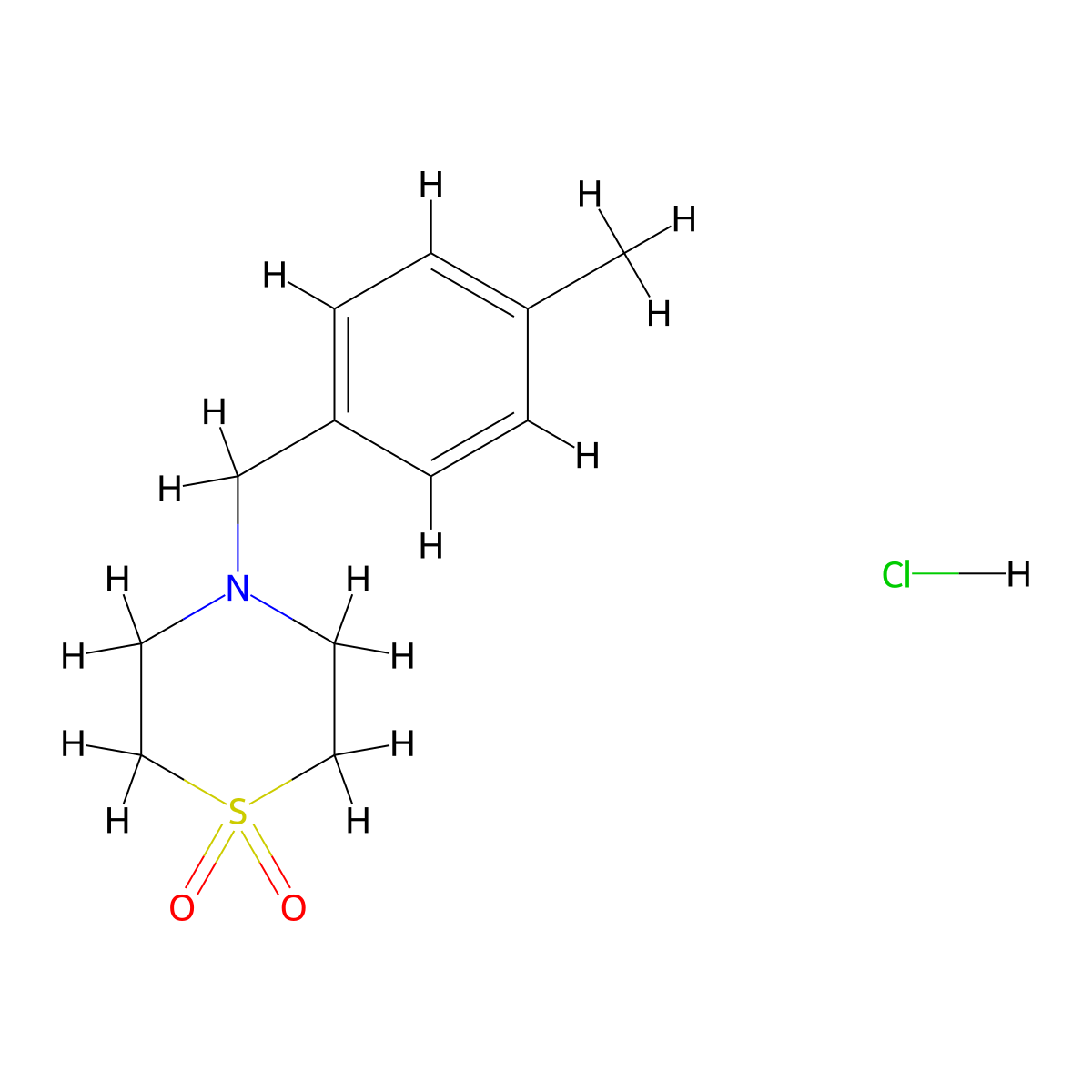 4-[(4-Methylphenyl)methyl]-1lambda6-thiomorpholine-1,1-dione hydrochloride molecular structure, CAS 2567495-23-0