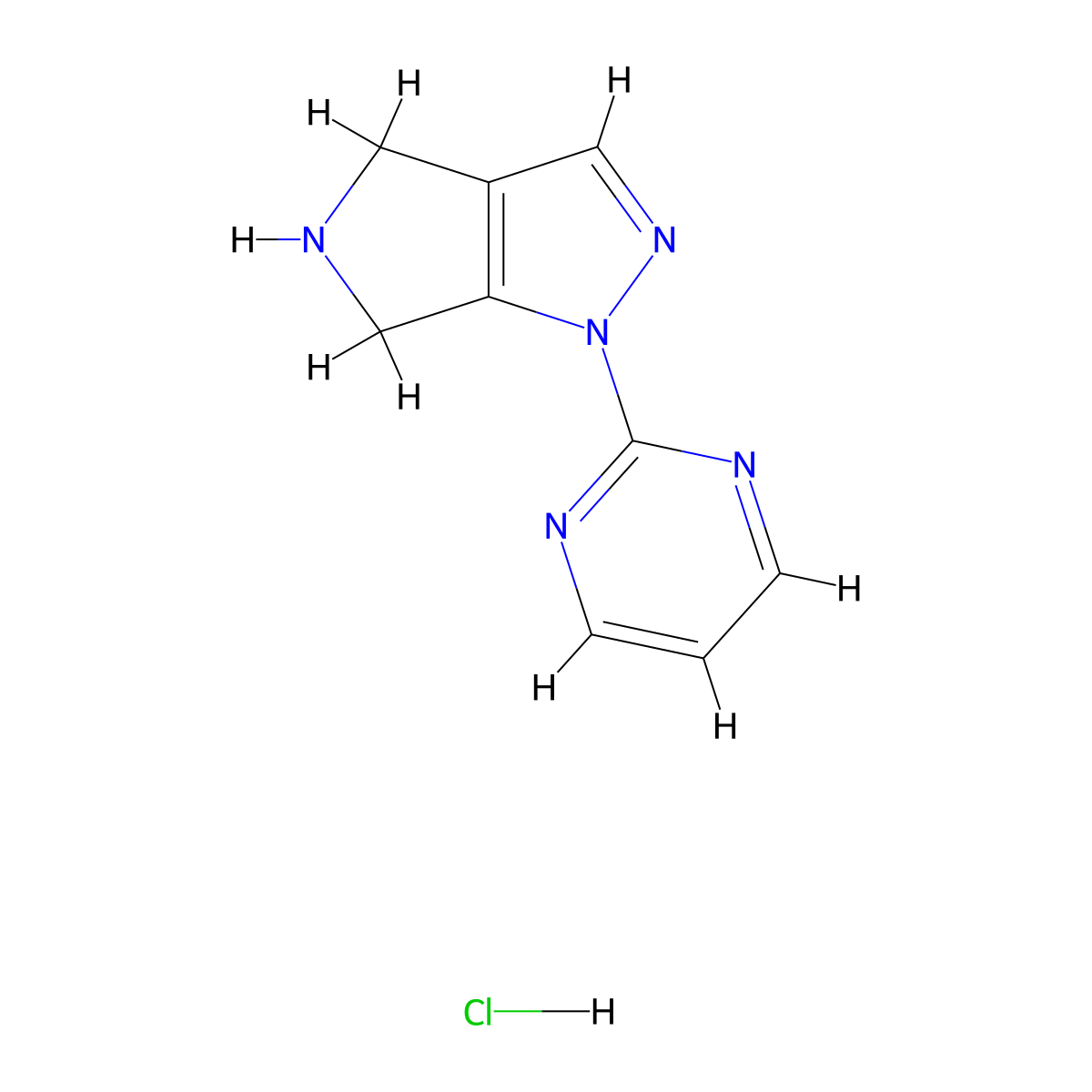 2-{1H,4H,5H,6H-pyrrolo[3,4-c]pyrazol-1-yl}pyrimidinehydrochloride molecular structure, CAS 2567495-30-9