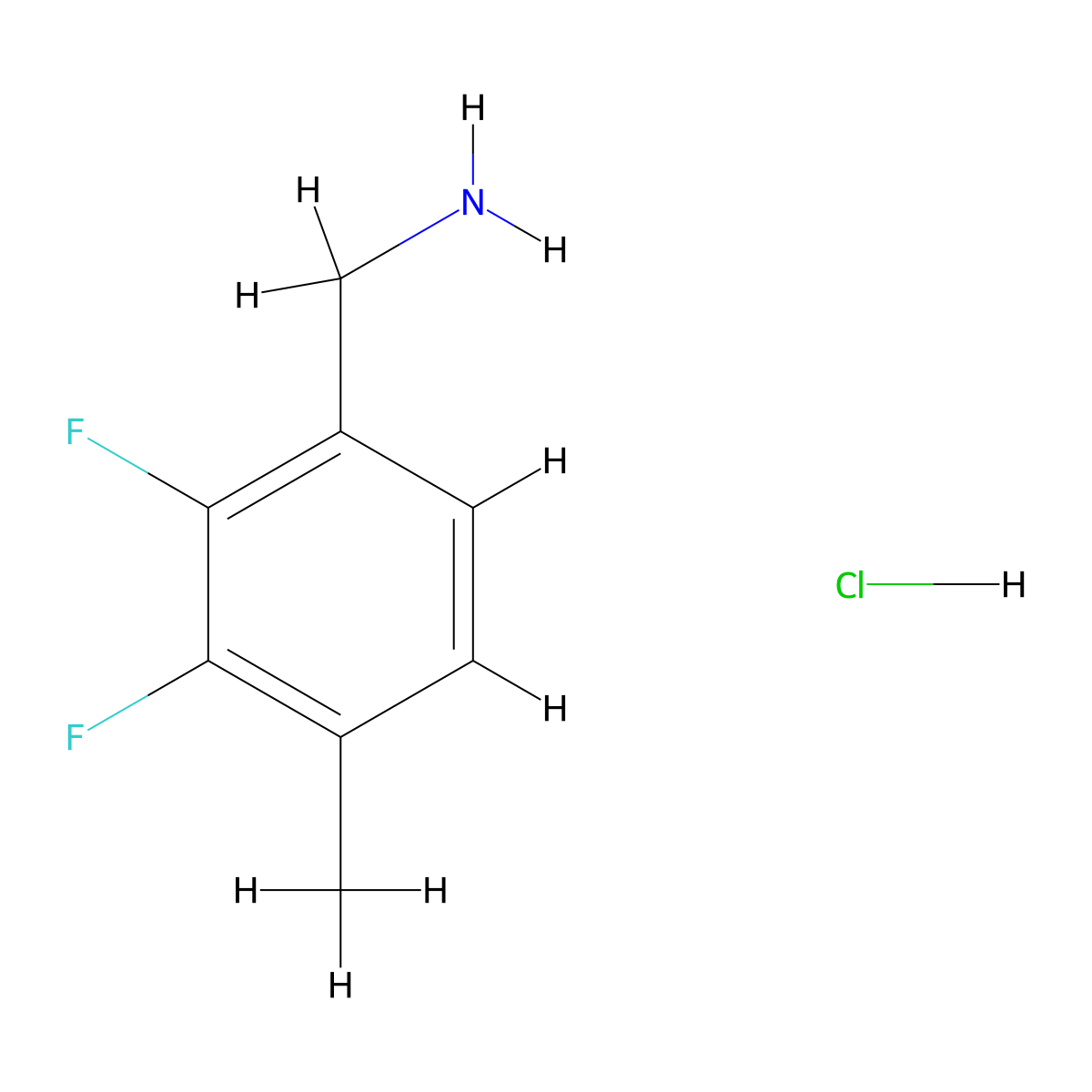 1-(2,3-Difluoro-4-methylphenyl)methanamine hydrochloride molecular structure, CAS 2567495-43-4