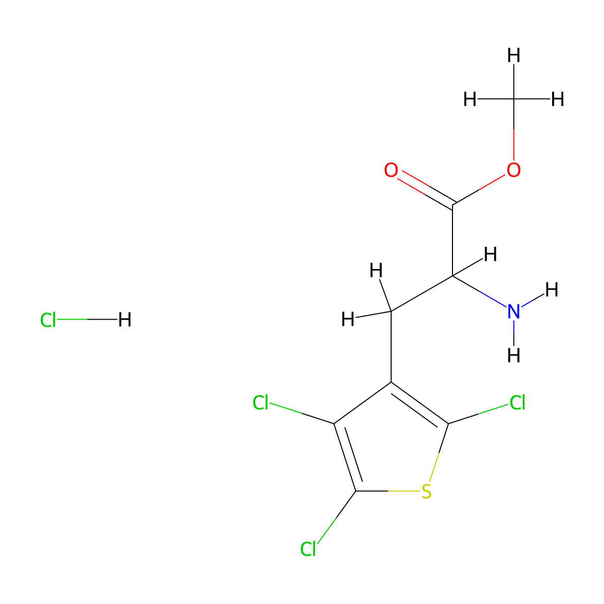 Methyl2-amino-3-(2,4,5-trichlorothiophen-3-yl)propanoatehydrochloride molecular structure, CAS 2567495-47-8