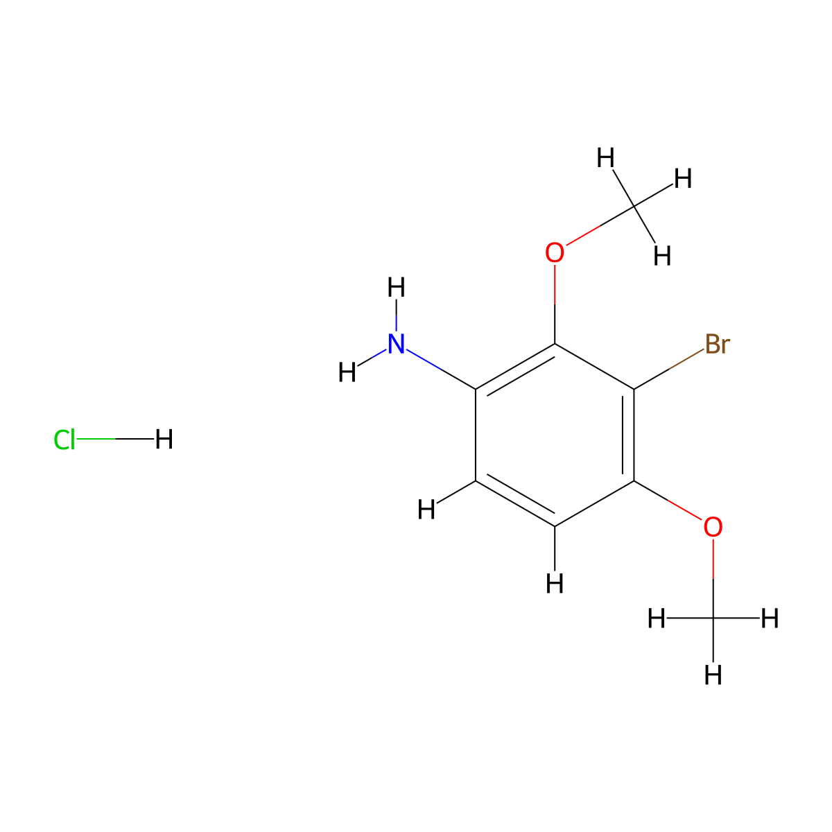 3-Bromo-2,4-dimethoxyanilinehydrochloride molecular structure, CAS 2567495-48-9