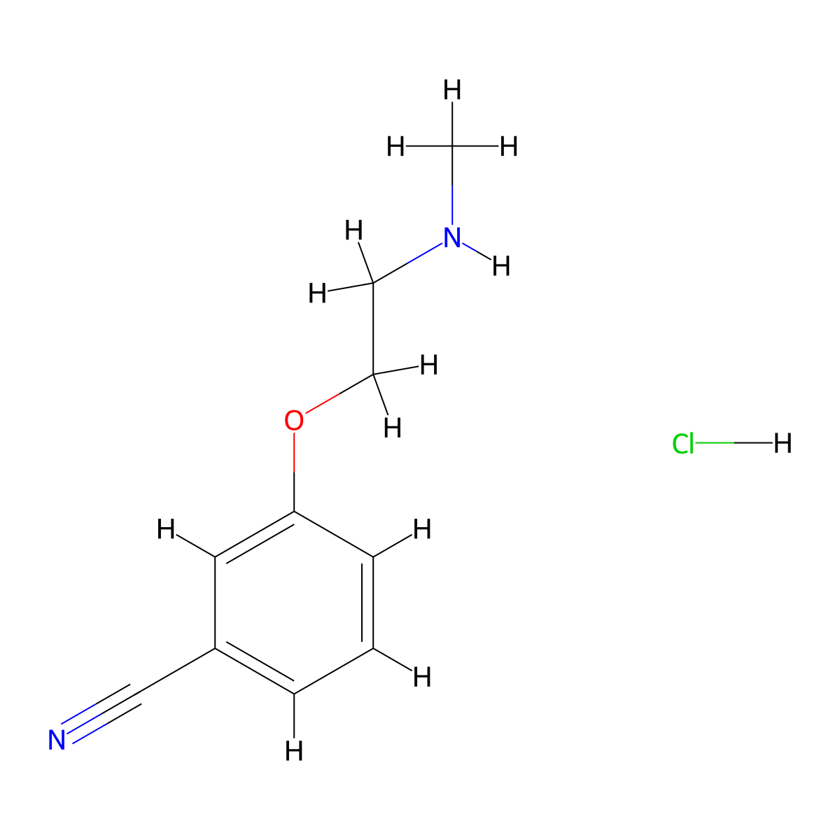 3-(2-(Methylamino)ethoxy)benzonitrile hydrochloride molecular structure, CAS 2567495-52-5
