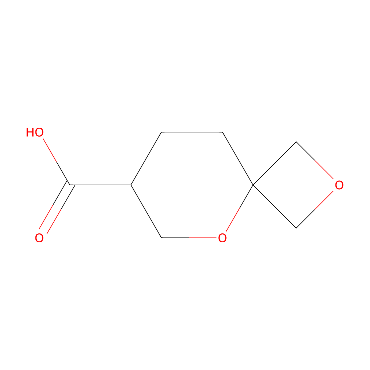 2,5-Dioxaspiro(3.5)nonane-7-carboxylic acid molecular structure, CAS 2567495-56-9