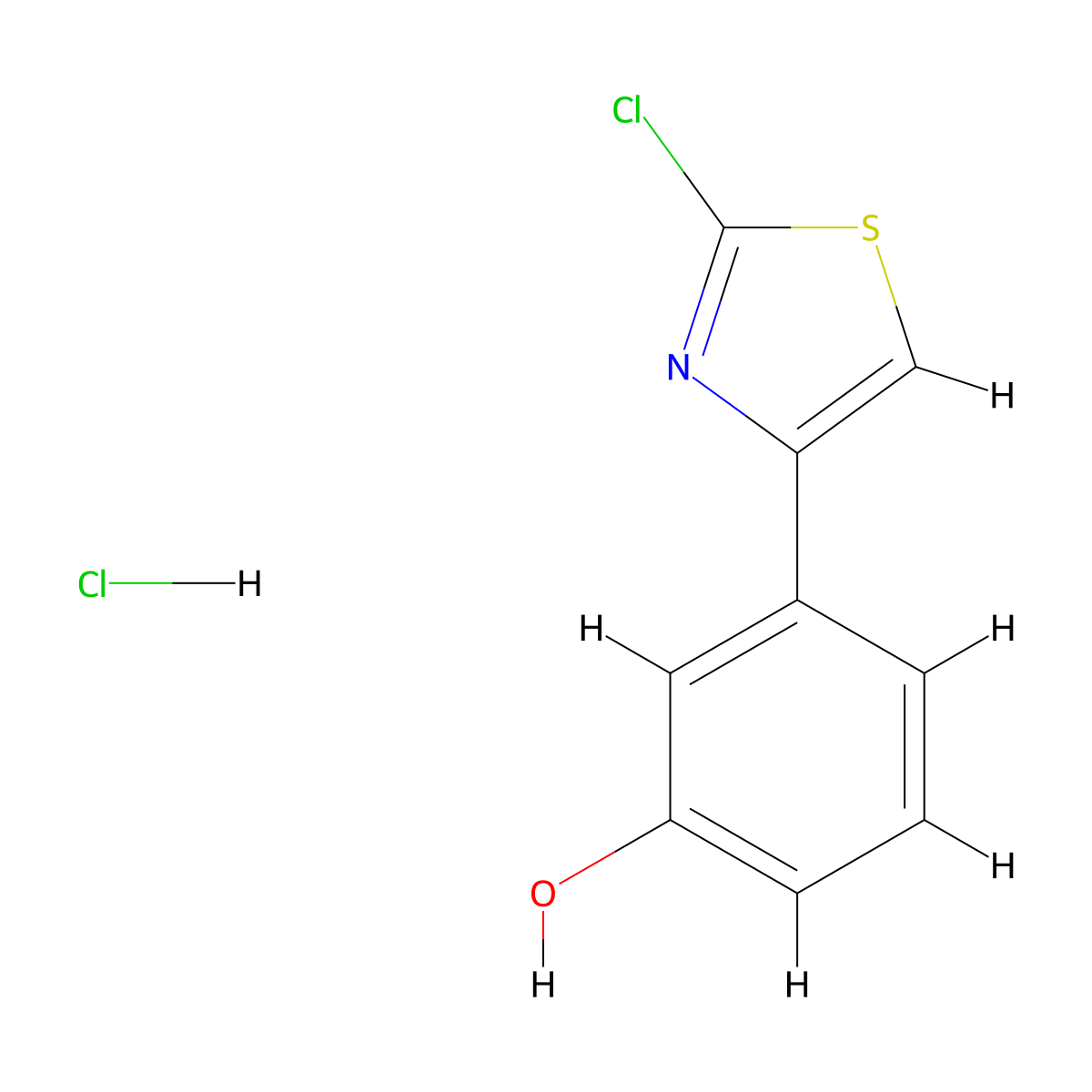 3-(2-Chloro-1,3-thiazol-4-yl)phenol hydrochloride molecular structure, CAS 2567495-61-6