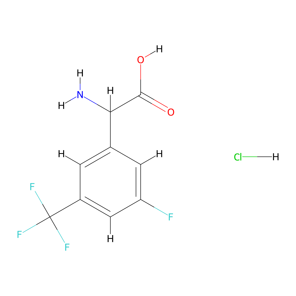 2-Amino-2-[3-fluoro-5-(trifluoromethyl)phenyl]acetic acid;hydrochloride molecular structure, CAS 2567495-66-1