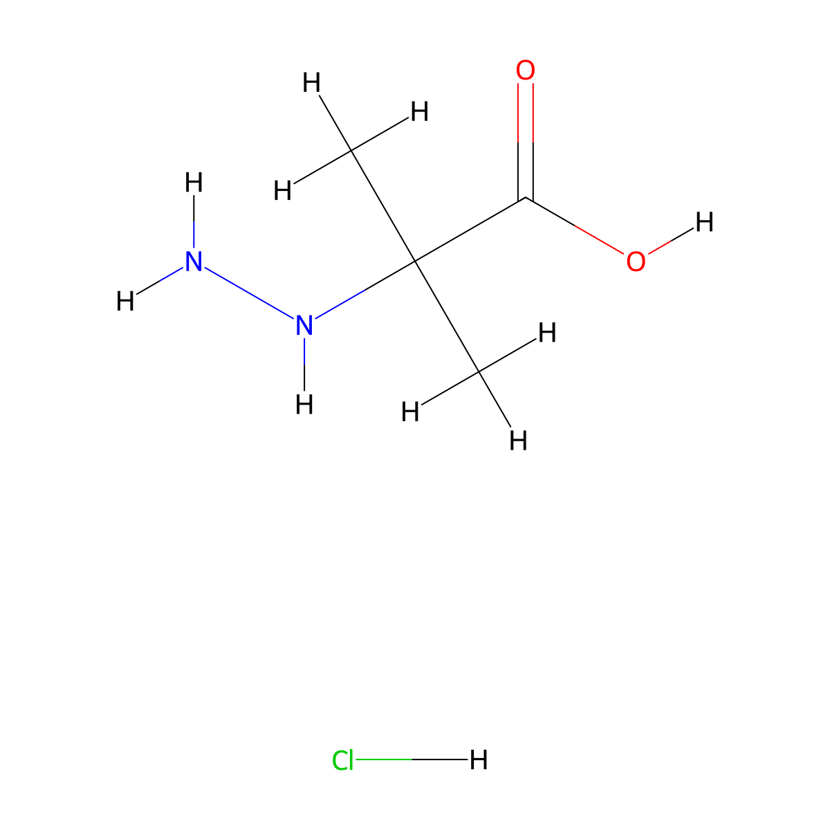 2-Hydrazinyl-2-methylpropanoic acid hydrochloride molecular structure, CAS 2567495-73-0