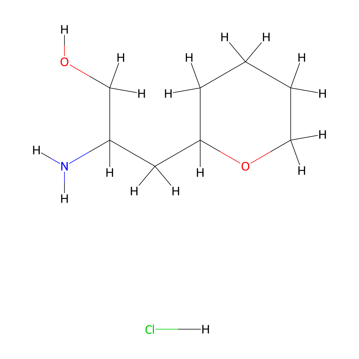 2-Amino-3-(oxan-2-yl)propan-1-olhydrochloride molecular structure, CAS 2567495-76-3