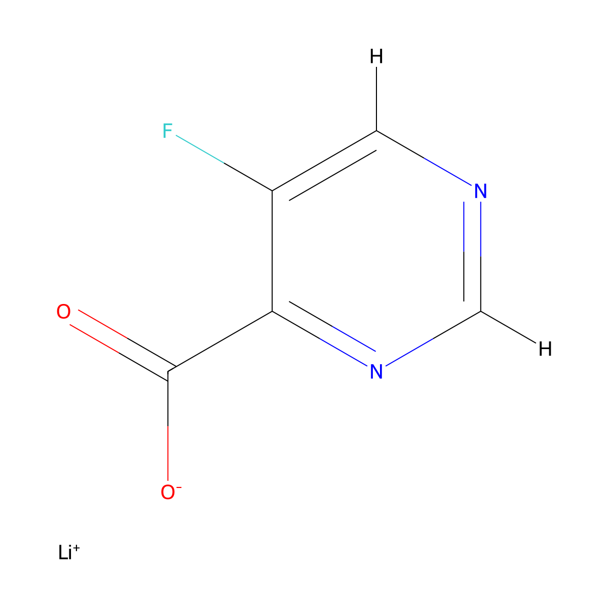 Lithium;5-fluoropyrimidine-4-carboxylate molecular structure, CAS 2567495-97-8