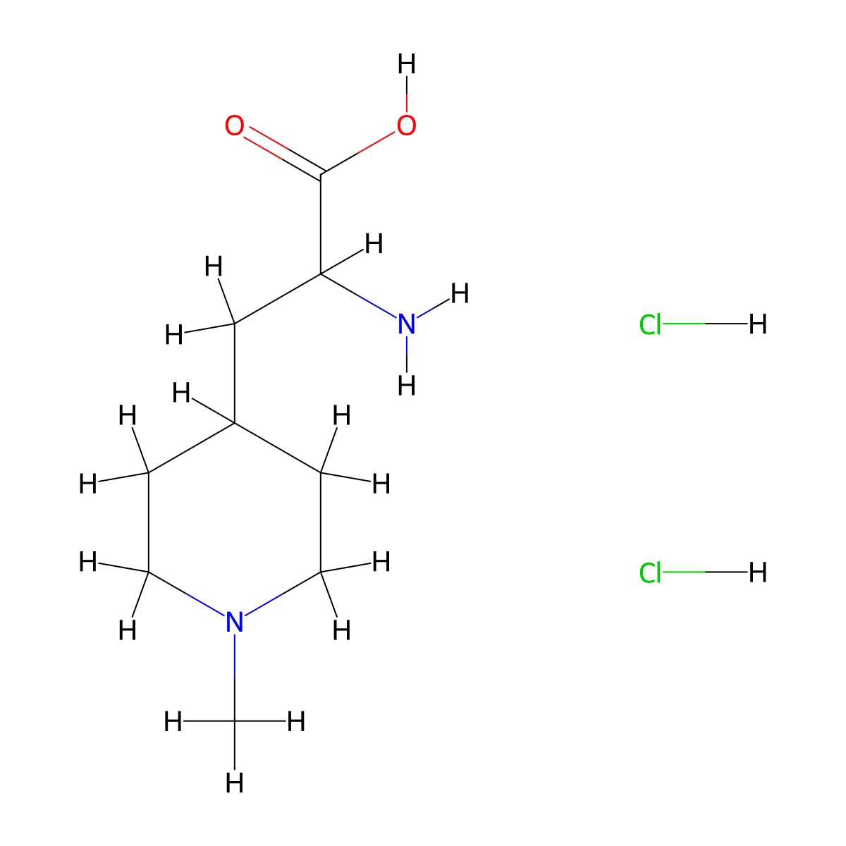 2-Amino-3-(1-methylpiperidin-4-yl)propanoic acid dihydrochloride molecular structure, CAS 2567496-01-7