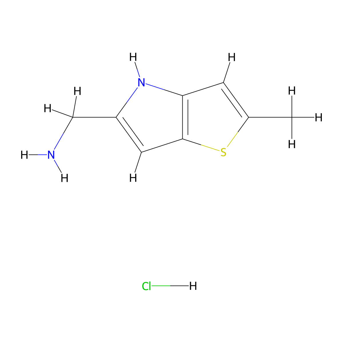 (2-Methyl-4H-thieno[3,2-b]pyrrol-5-yl)methanamine;hydrochloride molecular structure, CAS 2567496-04-0