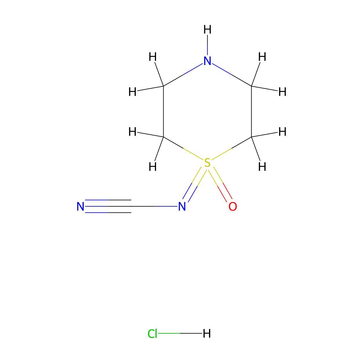 [(1-Oxo-1lambda6-thiomorpholin-1-ylidene)amino]formonitrilehydrochloride molecular structure, CAS 2567496-06-2