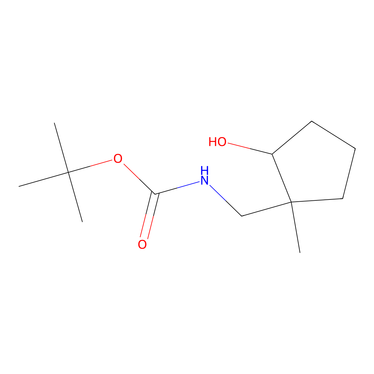Tert-butyl N-[(2-hydroxy-1-methylcyclopentyl)methyl]carbamate molecular structure, CAS 2567496-08-4