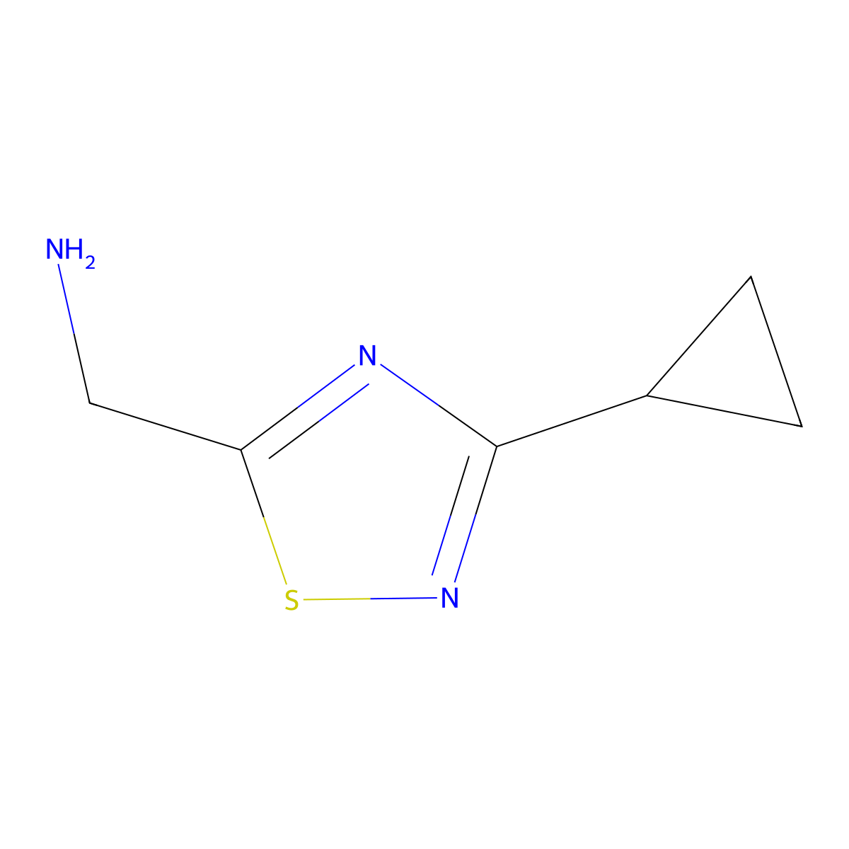 1-(3-Cyclopropyl-1,2,4-thiadiazol-5-yl)methanamine molecular structure, CAS 2567496-12-0